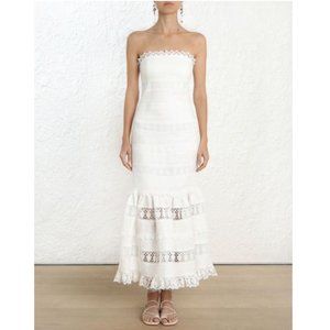 NWT Zimmermann Wayfarer White Midi Dress Size 0